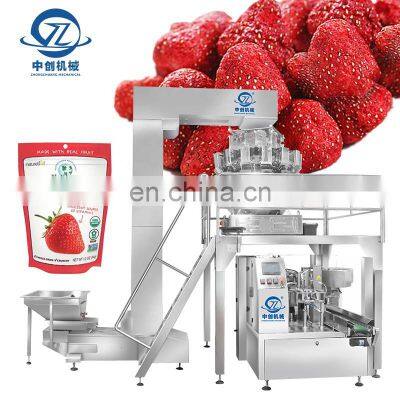 Zipper Stand Up Pouch Filling Nitrogen Sealing Premade Bag Freeze Dried Fruit Doypack Packing Machine