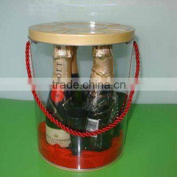 printing transparent PVC wine glass pacakging box