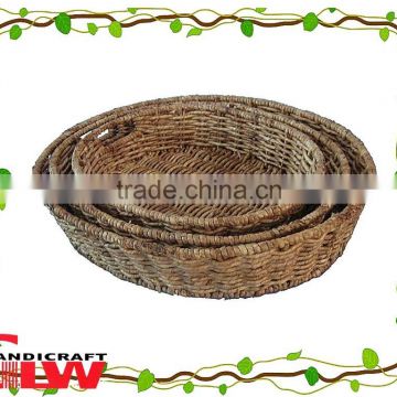 corn leaf tray wicker tray wholesale handmade durable fashion for home or hotel food storage with cut-out handle