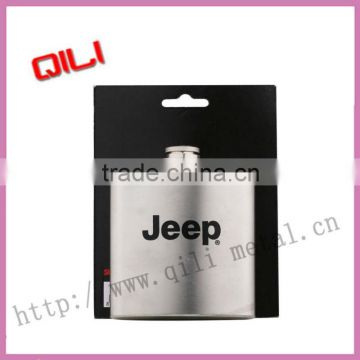 Stainless steel hip flask with silk screen logo