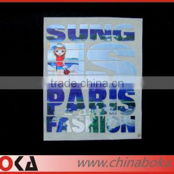Fashion t-shirt satin/rubber heat transfer motif