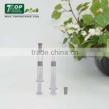 syringe bottle packaging of cosmetic products