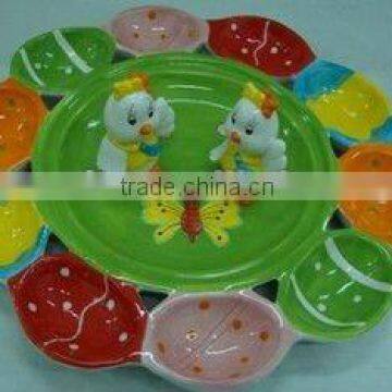 ceramic egg plate