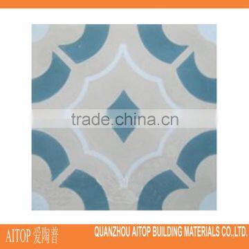 Blue fashion matt finish design cement texture floor tile 200x200mm full cement special printing handmade tile wholesale cement