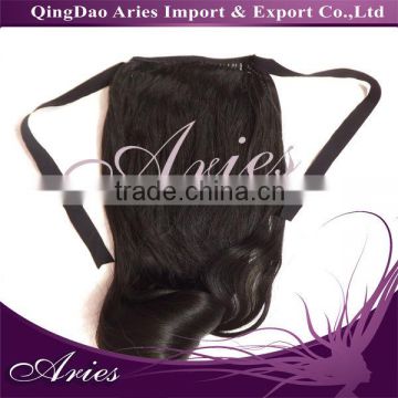Long silky straight ribbon synthetic ponytail
