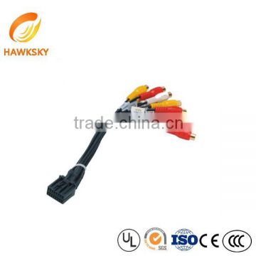 16Pin OBD Wire Harness Custom Car Wire Cable RCA DC Cable Factory