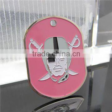 Pink Cheap Dog Tag / Cusomt Shape Dog Tag / Raider Custom Dog Tag