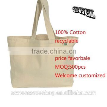 promotional canvas plain cotton tote bag