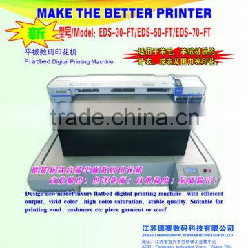 high resolution flatbed digital fabric printer for customs cotton fabric T-shirt