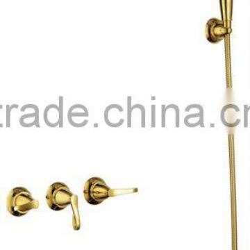 Hot sale ! Triple handle Golden Bathroom Shower