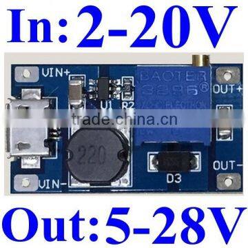 dc dc boost converter power adjustable step up module 2-24v 5v 9v 8v 12v to 12V 15V 18V 24V voltage regualtor micro usb input 1A