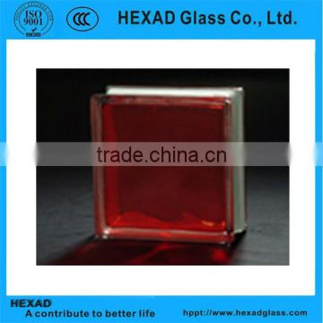 High Quality 190*190*80mm Decorative inner red Glass Block with ISO Certificate