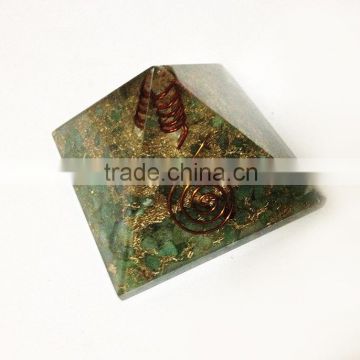 Green Aventurine Orgonite Pyramid With Crystal Point : Wholesale Orgonite Crystals