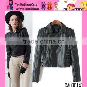 Fashion Sexy Ladies Short Autumn Coat Wholesale Top Quality OEM selling Leather Jacket Coat