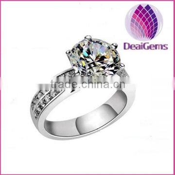 Sterling Silver Simulation Diamond Wedding Ring