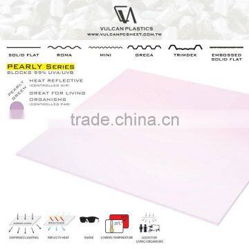 Greenhouse Polycarbonate Plastic Sheet (Pearly GREEN Solid Flat)
