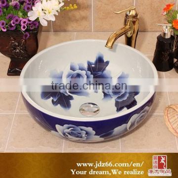 Art deep basin sink jingdezhen ceramic for bathroom kitchen use
