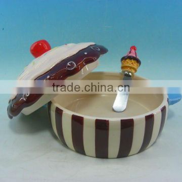 Hot Sale Ceramic Stockpot With Spoon