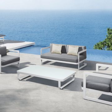 Balcony Teak Wood Outdoor Patio Furniture PE Rattan Commercial