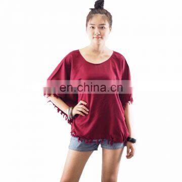 NAPAT Women Fashion Short Sleeve Plain Dyed Cheap Wholesale Custom Made