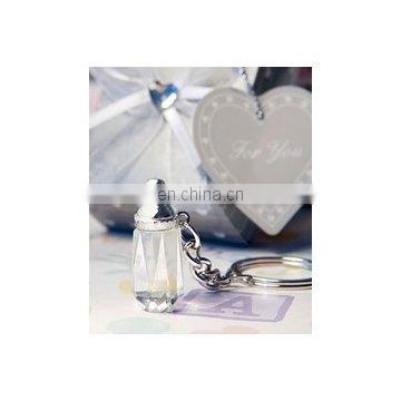 Choice Crystal Collection Baby Bottle Design Key Chain Favors