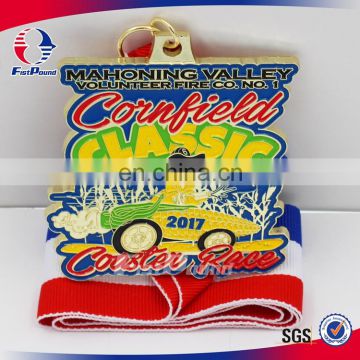 2017 Corn Field Classic Coaster Race Medal with Gold Plating