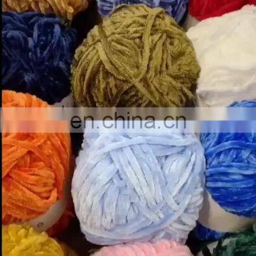 Hot sale soft polyester 1ply filament chunky chenille knitting yarn for cloth and scarf