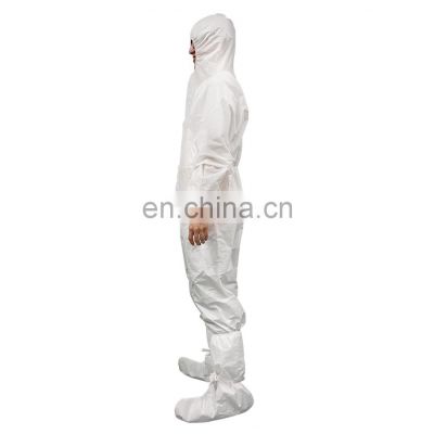 sterile anti skid safety dust proof hooded protective disposable isolation coverall hazmat suit clothing for hospital use