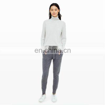 Cashmere Wool Lady Pants Casual Pants with Pockets