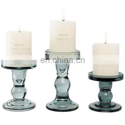 Nordic Candlestick 3 Sizes decorative candle holder Wedding Pillar Candle Holder Clear Glass Candle Holder