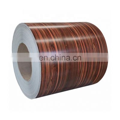 High quality ppgi roof sheet roll wood pattern color coated galvanized steel coils wrinkle ppgi price