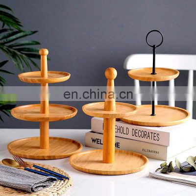 High Quality Bamboo Cupcake Display Stand Dessert Fruit Snack Serving Platter for Buffet, Wedding, Birthday, Afternoon Tea