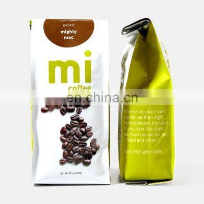 Top quality clear printing plastic food packaging pouch bags automatic coffee machine
