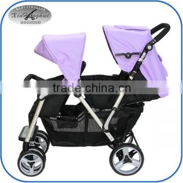 fashion shape twin baby stroller with removable bumper 4029T