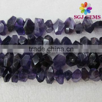 8x12mm Amethyst Faceted Nugget February loose birthstones
