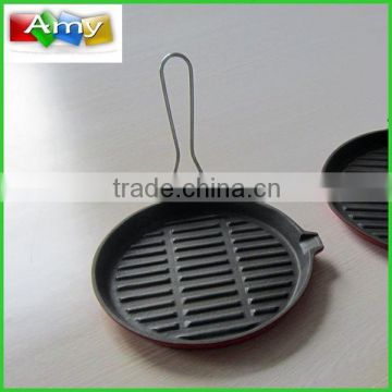 Foldable Handle Cast Iron Grill Pan