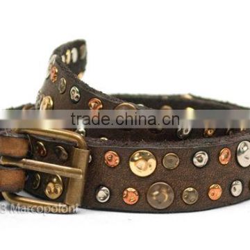 2013 Popular western lady's wide belt with gold nice buckle