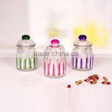 hanad painted mini glass canisters