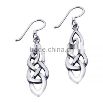 Fashion Jewelry 925 sterling silver Plain Celtic Weave earring