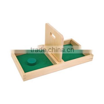 Montessori wooden educational toys imbucare board with kint disc
