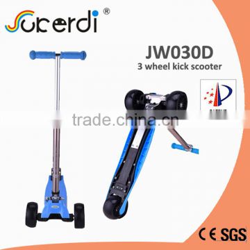 Three big wheel scooter adjuatable height foldable aluminum T bar child scooter
