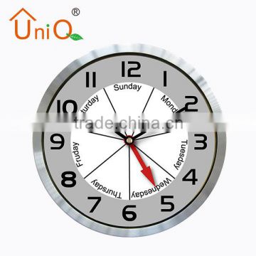 12" Aluminium Week and Time Wall Clocks