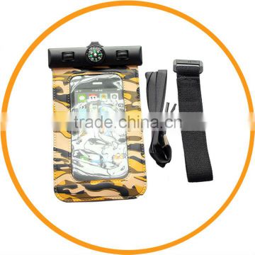 Waterproof Phone Case Pouch for iPhone 4 4S 5G with Compass Yellow from Dailyetech CE ROHS IPX6 Certificate