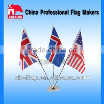 Table Size National Flag With Plastic Stand