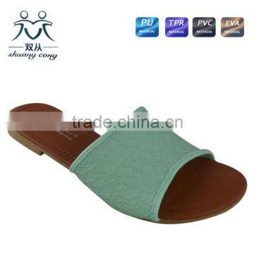 malaysia simple style hot sale summer autumn PU indoor flat slipper for women