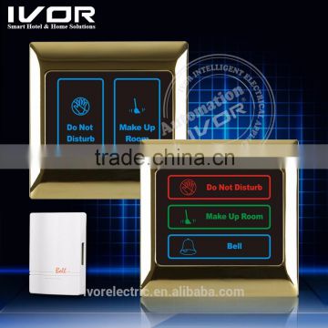 hotel door bell system with room number sign for hotel use glass touch doorbell switch doorbell with night light