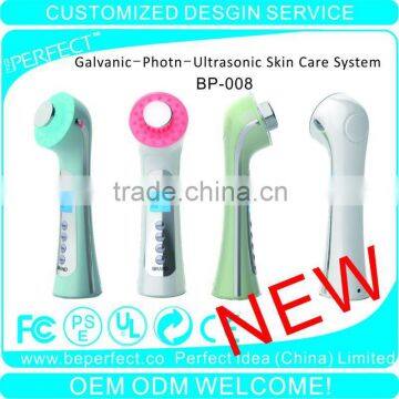 Portable ultrasonic galvanic photon skin care machine