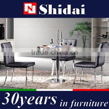 space-saving dining table and chair set / stainless steel dining table and chair sets / wire dining chair N6229