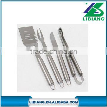 4pcs Stainless steel bbq set with apron/bbq tool set