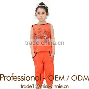 make in China whole cotton clothing new fashion girls kid wear